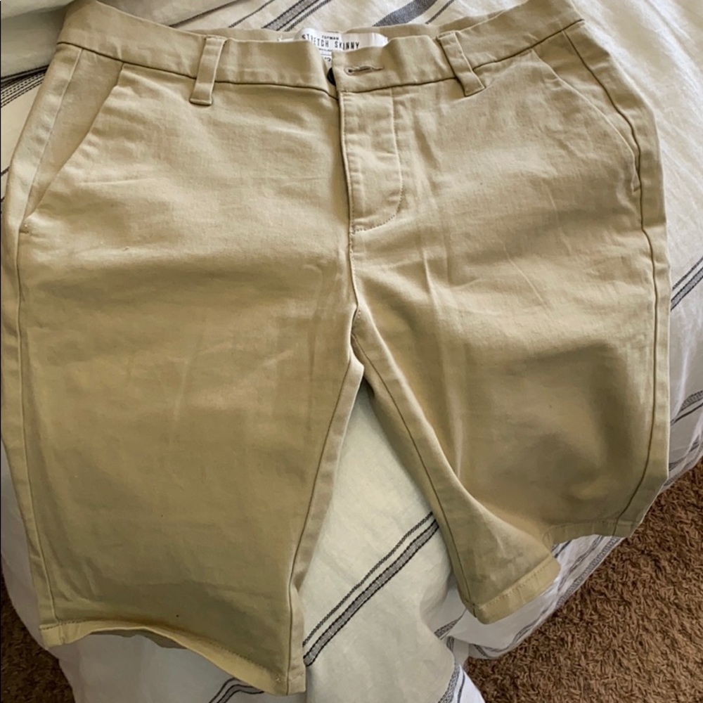 Topman Khaki Shorts skinny fit